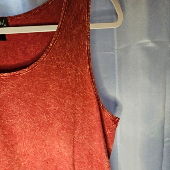 WET SEAL Women's Taffy Red Knit Tie-dye 70's Style Tank - XL - Picture 4 of 7